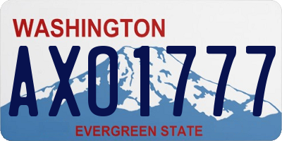 WA license plate AXO1777