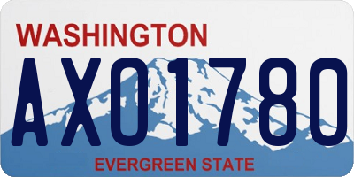 WA license plate AXO1780