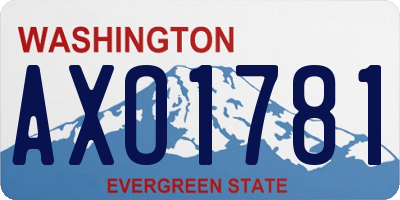 WA license plate AXO1781