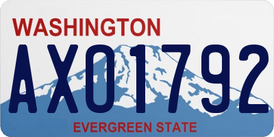 WA license plate AXO1792