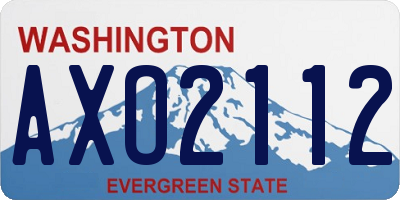 WA license plate AXO2112