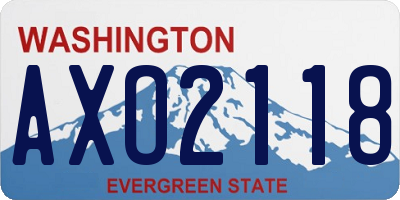 WA license plate AXO2118