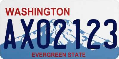 WA license plate AXO2123