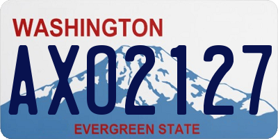 WA license plate AXO2127