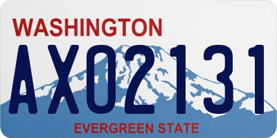 WA license plate AXO2131