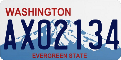 WA license plate AXO2134