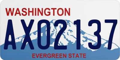 WA license plate AXO2137