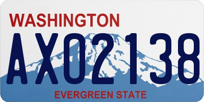 WA license plate AXO2138