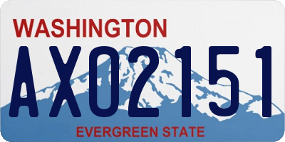 WA license plate AXO2151