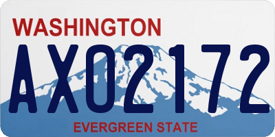 WA license plate AXO2172