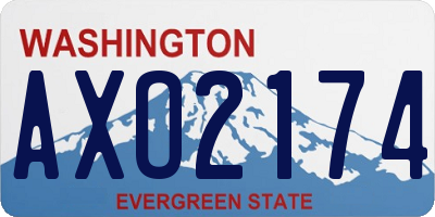 WA license plate AXO2174