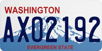 WA license plate AXO2192