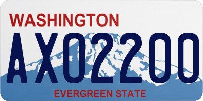 WA license plate AXO2200