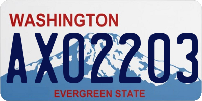 WA license plate AXO2203