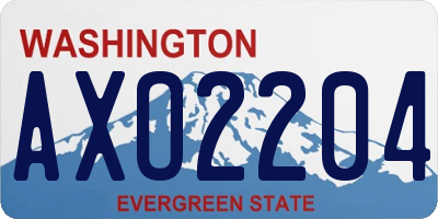 WA license plate AXO2204