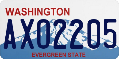 WA license plate AXO2205
