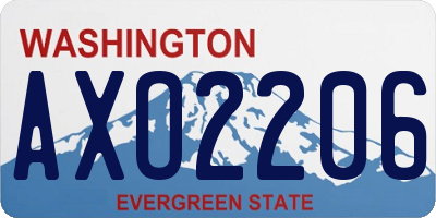 WA license plate AXO2206