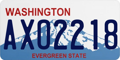 WA license plate AXO2218