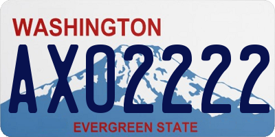 WA license plate AXO2222
