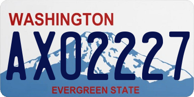 WA license plate AXO2227