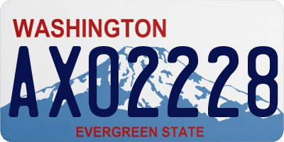 WA license plate AXO2228