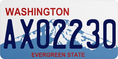 WA license plate AXO2230