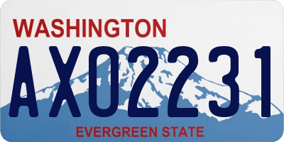 WA license plate AXO2231