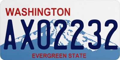 WA license plate AXO2232