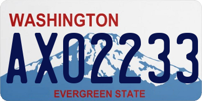WA license plate AXO2233