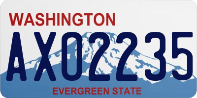 WA license plate AXO2235