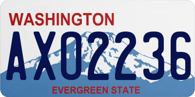 WA license plate AXO2236