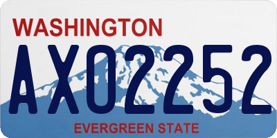 WA license plate AXO2252