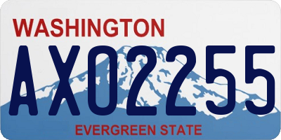 WA license plate AXO2255
