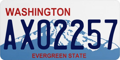 WA license plate AXO2257