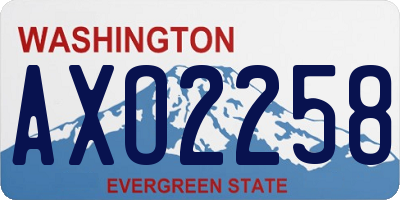 WA license plate AXO2258