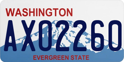 WA license plate AXO2260