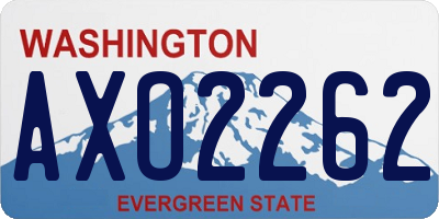 WA license plate AXO2262