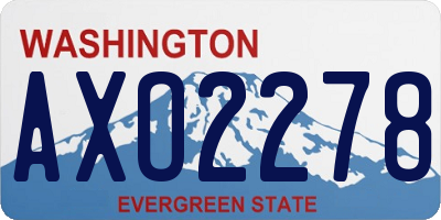 WA license plate AXO2278