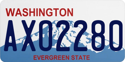 WA license plate AXO2280