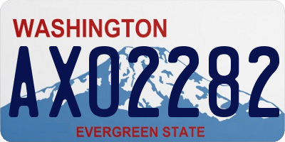 WA license plate AXO2282