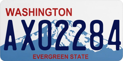 WA license plate AXO2284