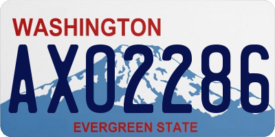 WA license plate AXO2286