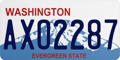 WA license plate AXO2287