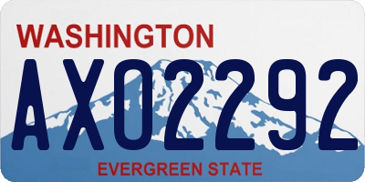 WA license plate AXO2292