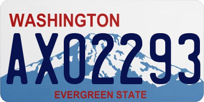 WA license plate AXO2293