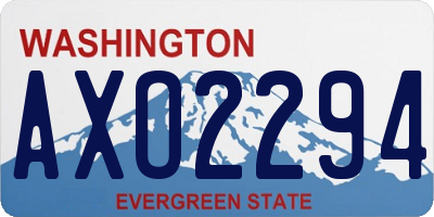 WA license plate AXO2294