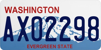 WA license plate AXO2298