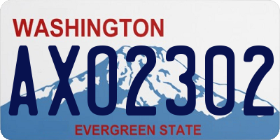 WA license plate AXO2302