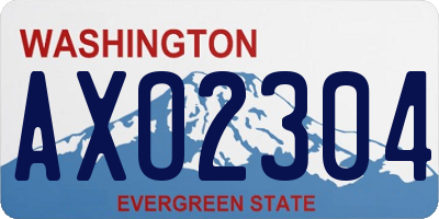 WA license plate AXO2304