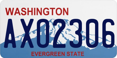 WA license plate AXO2306